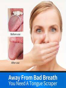 U-Shaped Stainless Steel Tongue Scraper - Tongue Scraper - Tongue Cleaning Plate - Personal Oral Hygiene Tool - Breath Freshener Tool - Silver - View 6