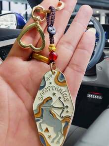 1个波西米亚风白羊座金牛座钥匙扣，金属珐琅酒店钥匙链，送给家人、朋友、同事、伴侣的完美生日礼物 - 掛繩星座 - 查看 14