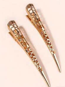 2pcs Thick Acrylic Hair Claw Clips For Women - Rose Gold - View 4