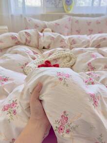 3件套涤纶复古格子印花床上用品套装，适合男孩/女孩宿舍，拉链封口，四季皆宜，柔软透气，适用于宿舍床、单人床、双人床、特大号床，可机洗（1个被套，2个枕套，不含填充物） - 彩色 - 查看 8