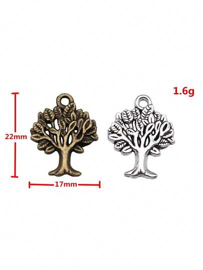 10pcs 22x17mm Tree Charms Pendant For DIY Jewelry Making Necklace Keychain Phone Chain Bracelet Making Accessories Handmade Craft Making Findings