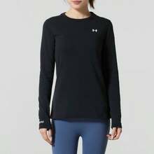Under Armour W Packaged Base Crew 3.0-BL Long Sleeve T-Shirt, Women's Running & Gym Workout Apparel, 6004065-002 - Black - View 1