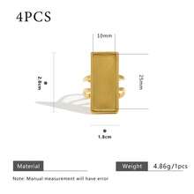 4pcs 304 Stainless Steel 18K Gold-Plated Multi-Style Adjustable Ring Tray Base DIY Charm Jewelry Making Accessories Women's Stainless Steel Jewellery Crafting Components - Ring Setting - View 25