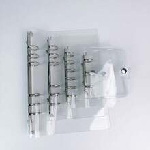 2026 New Arrival - Best Selling - 1 Set A8/A7/A6 Transparent Loose Leaf Notebook With Stickers, Sticker Loose Leaf Notebook, Youcheng Youpin, Sticker Album, Double-Ring Soft Leather Transparent Loose Leaf Notebook, Handmade DIY Notebook, Suitable For Photo Album, Sticker Book, Notebook, Diary, Back To School Supplies, Office Supplies - Clear - View 3