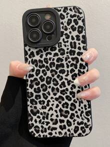 Cheetah,Leopard Print 1pc Perforated Leopard Print Thick Shockproof Painted Phone Case Cover, Compatible With IPhone, Galaxy,International Version, Not The Domestic Version - Multicolor - View 1