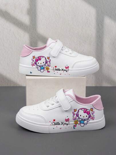 SANRIO 1 Pair Fashionable & Affordable Shoes, Casual Sports Children's Shoes, Basketball Shoes, Suitable For Daily Wear And Outdoor Activities, Christmas Gift, Light-Up Shoes, Outdoor Play Shoes, Fun Design Shoes, Cartoon Print Shoes, Breathable Fabric Shoes, Flexible Sole Shoes, Kids Sports Shoes, Athletic Shoes, Holiday Gift, 2D Flat