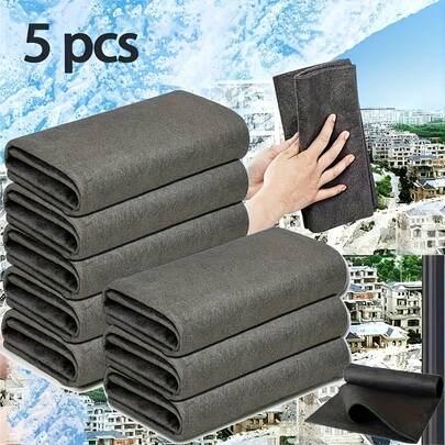 5pcs Premium Magic Cleaning Cloths, Thick Microfiber Cleaning Towels, Suitable For Glass, Kitchen & Home Items, Multi-Purpose Glass Cleaning Cloths, Washable Lint-Free Handkerchief