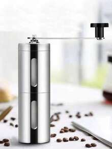 Stainless Steel Manual Coffee Grinder, Portable Hand Crank Coffee Bean Mill, Small Household Coffee Powder Maker - Silver - View 10