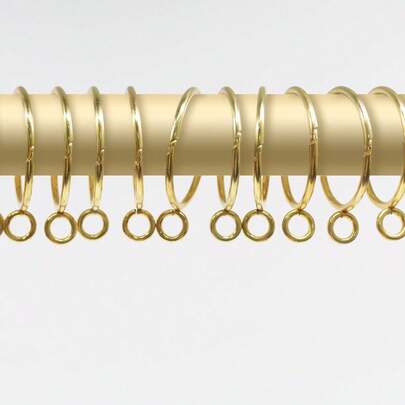 10pcs/30pcs/50pcs Roman Curtain Rings, Curtain Rings With Eyelets, 3.8cm/1.5inch Metal Curtain Rings, Hanging Rings And Curtain Hooks, No Need To Dismantle Curtain Track, Roman Pole, Easy Installation, Suitable For Living Room And Bedroom Curtains, Shower Curtain Hooks (Gold, Black, Silver)