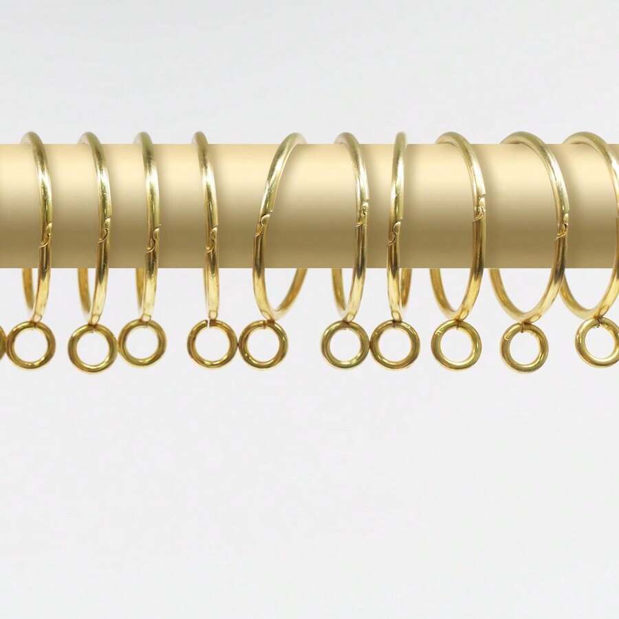 10pcs/30pcs/50pcs Roman Curtain Rings, Curtain Rings With Eyelets, 3.8cm/1.5inch Metal Curtain Rings, Hanging Rings And Curtain Hooks, No Need To Dismantle Curtain Track, Roman Pole, Easy Installation, Suitable For Living Room And Bedroom Curtains, Shower Curtain Hooks (Gold, Black, Silver)