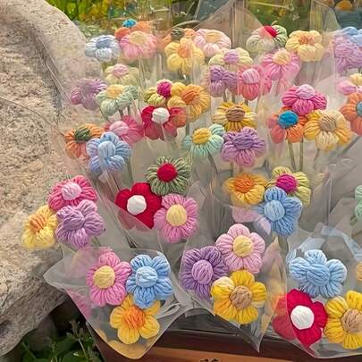 40 bông hoa pom pom móc thủ công nhiều màu sắc, hoa len pom pom nhỏ xinh dùng trang điểm, trang trí ngày lễ, phụ kiện quần áo, trang trí nhà cửa, thích hợp cho Halloween, Giáng sinh, Lễ Tạ ơn, Ngày Valentine, hoa nhân tạo tự làm thủ công, hoa pom pom, màu ngẫu nhiên