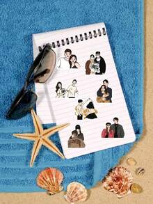 63张情侣日常生活贴纸，简约插画风格，柔和色调，记录浪漫瞬间，适用于爱情日记、剪贴簿、笔记本电脑、手机壳及情侣礼物。剪贴簿用品文具趣味贴纸，Kindle适用。 - CP - 查看 5