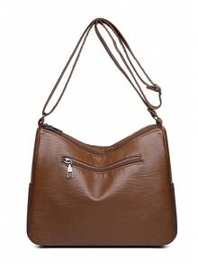 Dedoo Túi đeo chéo chất liệu mềm mại dành cho phụ nữ trung niên, mẫu túi đeo vai thời trang xuân/thu mới. - màu nâu - Xem 8