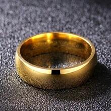 2 piezas Anillos de pareja de acero inoxidable chapados en oro de 18K con diamantes, anillos de boda unisex, perfectos como regalo de cumpleaños o adorno de boda. - Amarillo Oro - Ver 3