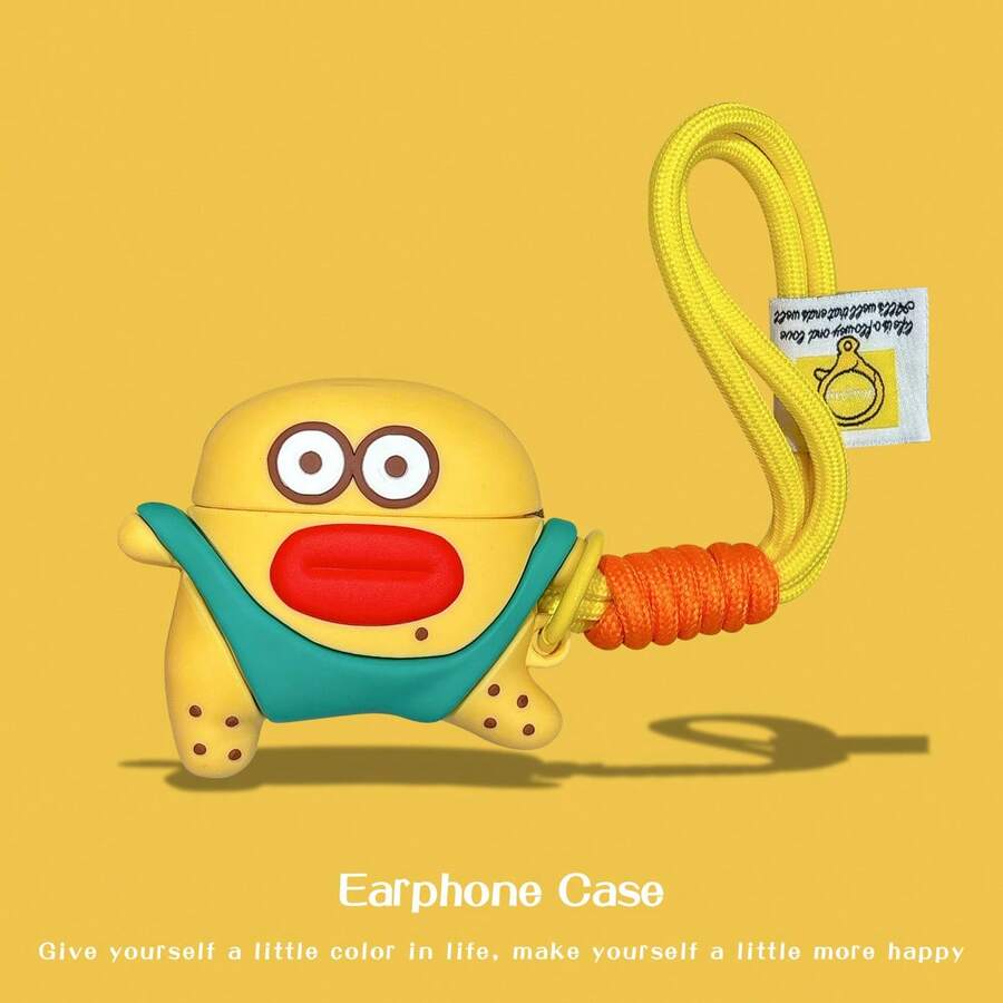 Funny Sausage Mouth Monster Silicone Protective Case With Strap, Compatible With Apple Pro/Pro2 - Multicolor - View 1