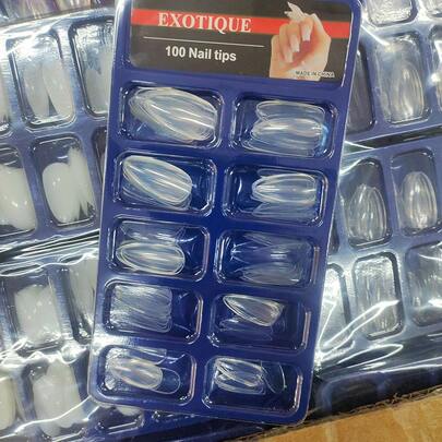 Kit 100 Unhas Postiça Almond