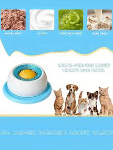 宠物舔食垫酸奶舔盘慢食碗，适用于猫狗 - 蓝白互动零食碗，促进牙齿健康和精神刺激，耐用塑料材质，宠物舔食垫，宠物零食时间，趣味宠物设计，表面光滑 - 均碼 - 查看 6