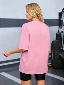 New York Los Angeles Independence Day Graphic Tee Independence Day Shirt Y2k Woman Teen Girls Tee,Vintage Print Top, Funny Cute Graphic Letter Tee Crew Neck Cool Summer Shirt Short Sleeve Top,Animal Fruite Pet Pattern, Women Graphic-Shirt, Fashion 2025,Gifts, Women's Clothing, Cartoon And Letter Printing, Comfortable Cotton Material, Skin Friendly, Soft And Cool, Spring Summer Women's-Shirt ClothingSports Short Sleeves - 粉色 - 查看 3