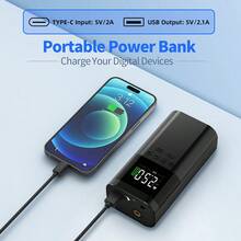 Digital Tire Inflator With LED Light - Portable Air Pump For Car, Bike, Ball, Emergency Power Bank, Compact And Cordless Design (Gifts For Men) - 有綫 - 查看 4