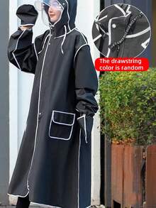 1件撞色包边雨衣保暖款，闺蜜节、小狗、嘉年华、派对装饰、春夏精选、伴娘礼物、房间、卧室装饰、海滩、旅行、男士、女士、度假、可爱小物、母亲节礼物、卧室装饰、花园、厨房装饰、夏季、海滩、旅行必备、房间装饰、软萌玩具、毕业季 - 黑色 - 查看 6