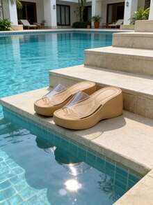 Zapatos de plataforma de verano para mujer, zapatos de suela gruesa para mujer, zapatos de lona elegantes para mujer, sandalias de plataforma, sandalias elegantes para mujer, zapatos de plataforma, regalo de Eid, sandalias de tacón alto, sandalias para mujer, sandalias para damas, sandalias de suela gruesa, sandalias, sandalias de suela gruesa para mujer, plataforma para mujer, sandalias marrones - Marrón - Ver 8