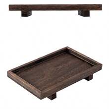 Wooden Tray Rustic Toilet Storage Sink Organizer Desk Organizer Decorative Tray Versatile Bathroom Organizer Multi-Purpose Space-Saving - Brown - View 6