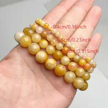 Fashionable Minimalist Women's Natural Yellow Agate Elastic Bracelet - Charming Accessory For Casual Outfits, Blessing Gift, Unisex, Boosts Confidence, Versatile And Elegant. Perfect For Valentine's Day, Holidays, Personalized Gifts, Or Graduation Season - Multicolor - View 2