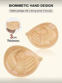 1pc 3cm Thick Invisible Bra, Suitable For Small Bust Strapless Backless Dresses, Reusable, Bust Enhancing - Multicolor - View 3