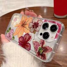 花朵图案单件装柔软防震手机壳，兼容苹果17/16/11/12/13/14/15/15Pro/15 Plus/15 Pro Max/7 Plus/8 Plus/X/Xs Max/Xr/11 Pro/12 Pro/13 Pro/14 Pro/12 mini/13 mini/17 Pro Max/12 Pro Max/13 Pro Max/14 Pro Max/14 Plus/6/6S/6 Plus/7/8/16 Pro/16 Plus/16 Pro Max/SE - 彩色 - 查看 3