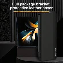 适用于三星 Galaxy ZFold3/ZFold4/ZFold5/ZFold6/ZFold7/ZTriFold 的真皮翻盖保护套,带支架,提供全方位保护,并附赠触控笔 - 彩色 - 查看 3