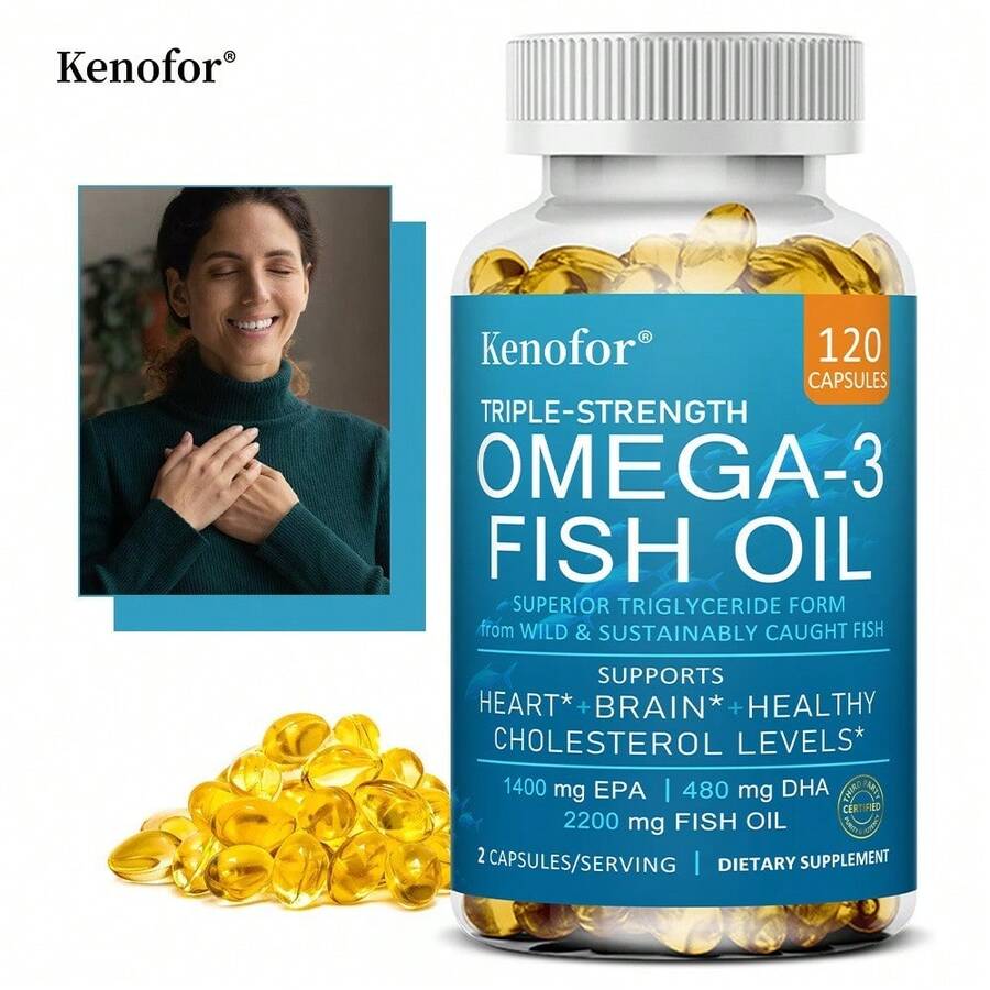 Bcuelov Omega-3 Fish Oil Softgels - With EPA And DHA - Support Heart ...