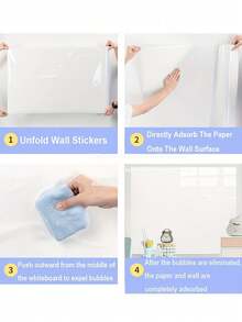 1片可擦写白板墙贴，不伤墙面。自制涂鸦画板，可移除可擦写。静电吸附白板贴纸。 - 多色 - 查看 10