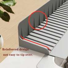 Silicone Sink Splash Guard, Raised Barrier To Prevent Water Splashing, Keeping The Countertop Dry And Tidy, Black/Gray. - Multicolor - View 5