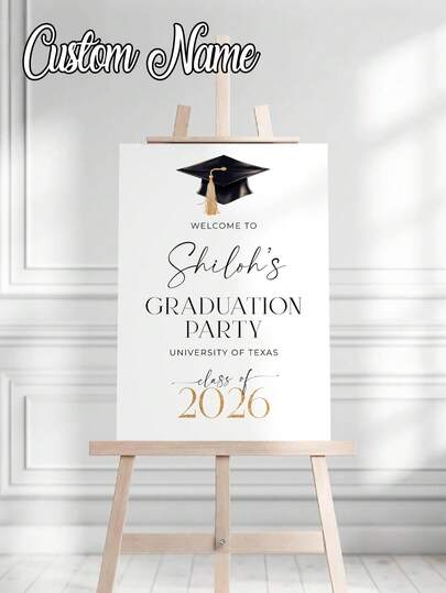 1 tấm áp phích tốt nghiệp phong cách vàng đen cá nhân hóa, với biển chào mừng lễ tốt nghiệp trang nhã và tên, biển chào mừng lễ tốt nghiệp có ảnh, bảng chào mừng tiệc tốt nghiệp, áp phích tốt nghiệp có tên, biển chào mừng tốt nghiệp tùy chỉnh có ảnh, áp phích vải bố bóng không khung