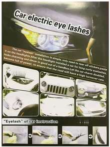 2pcs/Set Car Headlight Eyelashes, Car Eyelashes, Car False Eyelashes, Car Headlight Eyebrow Stickers - Multicolor - View 2
