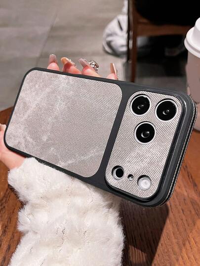 Luxury Denim Tie Dye Jeans Fabric Soft Camera Protection Phone Case Compatible With IPhone 17 Pro Max 17 Pro 17 16 Pro Max 16 Pro 16 15 Pro Max 15 Pro Max 15 Pro 15 14 Pro Max 14 Pro 14 13 Pro Max 13 Pro 13 Stylish Faux Leather Shockproof Bumper Cover