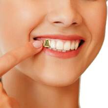 THATBOY 4件套时尚个性饰品牙套，单颗亮铜色，简约酷炫，男女皆宜的礼物 - 彩色 - 查看 12