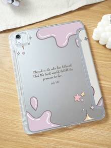 This Tablet Case Features A Fresh And Lovely Cream Drip Design With A Sweet And Minimalist Style. The Front Cover Is Made Of Premium PU Leather For A Delicate And Soft Touch, While The Back Is A Clear Acrylic Shell That Shows Off Your Tablet's Original Look With High Transparency, And Offers Great Scratch And Wear Resistance - Multicolor - View 3