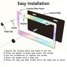 1PC 2D Flat Metal License Plate Frame Licence Plate Cover With Pastel Abstract Smooth Curves Design For Outdoor Car Decoration Summer Solstice Celebration, 2D Flat - 6.3x12.2吋(16x31公分) - 查看 5