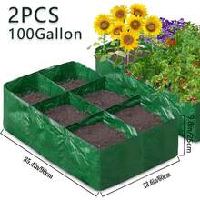 6-Pocket Vertical Planting Bags, Elevated Garden Bed, Durable PE Vegetable Grow Bags Suitable For Potatoes/Tomatoes/Flowers, Garden Planting Containers - Green - View 10