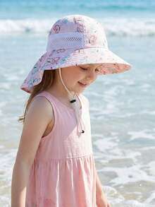 1-2岁/3-5岁/6-10岁儿童户外防晒帽，透气面罩遮阳帽，可拆卸渔夫帽，夏季保暖 - 1PC - 查看 3