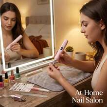 NEUZOJIT Nail Drill And UV Light Set, Portable Electric Nail Drill And UV Nail Lamp 2 In 1 Nail Tools With LED Display, 3 Speed Fast-Dry Rechargeable Nail Drills Machine For Curing Polish And Remove - 粉色 - 查看 6