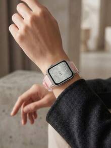 1条男女通用时尚运动透明粉色硅胶表带，兼容 49mm、46mm、45mm、44mm、42mm、41mm、40mm、38mm，透明粉色硅胶表带兼容 Series 11、SE3、10、9、8、7、6、5、4、3、2、1、Ultra 3/2/1，时尚智能手表表带兼容 49mm、46mm、45mm、44mm、42mm、41mm、40mm、38mm - 粉色 - 查看 7