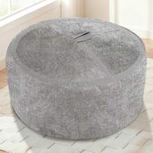 HABUTWAY - Puf grande de 3 pies con relleno de espuma viscoelástica terciopelo ultrasuave con asa portátil y funda extraíble cómodo sofá para sala de estar sin montaje gris claro - Gris Claro - Ver 3