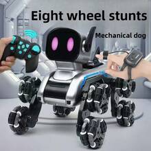 8-Wheel Remote Control Stunt Robot Dog Toy For Kids, RC Swing Arm Climbing Off-Road Vehicle With Electronic Music, Electric RC Robot Dog Stunt Car With Flexible Swing Arm & Strong Climbing Performance, Interactive Educational Remote Control Toy For Boys Girls, Training Hand-Eye Coordination & Imagination, Durable Anti-Fall Indoor Outdoor Play Toy, Parent-Child Interactive RC Vehicle Toy, Ideal Festival Gift For Birthday Christmas Halloween Thanksgiving New Year Easter Children's Day, Kids Remote Control Off-Road Car & Robot Dog Dual-Purpose Toy - Eight-wheeled Stunt Robot Dog - Dual Control - View 4