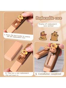 Student Push-Pull Eraser, Cleans Thoroughly Without Leaving Marks, Exam & Office Supplies, Back To School Season - A - View 5