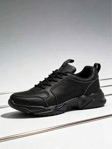 SAILUOPU Women's Casual Thick-Soled Sneakers, Black Soft Upper, Lightweight And Comfortable - Black - View 1