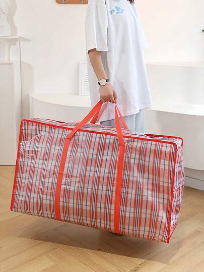Heavy Duty Oversized Zipper Tote Bag, Portable Foldable Large Luggage Bag, Suitable For Men And Women. Oversized Foldable Luggage Bag, Made Of Waterproof Material, Dustproof And Moisture-Proof, Suitable For Moving, Work, Home Use, Seasonal Clothing Storage, Christmas Tree Storage, Business Trip, Back To School, Vacation, Etc. Made Of Non-Woven Fabric, An Essential Packing Box Accessory.