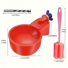 8pcs Automatic Chicken Drinker - Premium PP Self-Stopping Poultry Farm Dispenser - Durable, Easy To Install, Suitable For Poultry, Ducks And Birds (Includes Drill Bit And Brush) - A - View 3