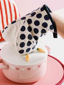 1pc Thick Microwave Oven Glove, Linen Heat Resistant Glove For Kitchen Baking, Oven And Steamer Use - View 1